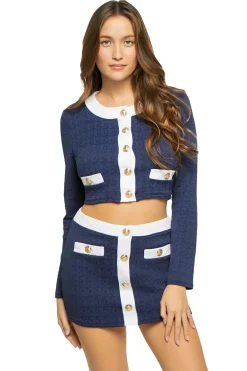 L'Agence Tops|Matching Sets-Adaline Colorblock Swim Cardigan