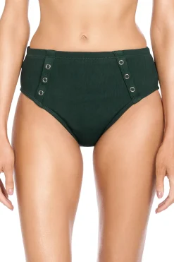 Robin Piccone High Waist|Bikinis-Amy Ribbed High Waist Bikini Bottom