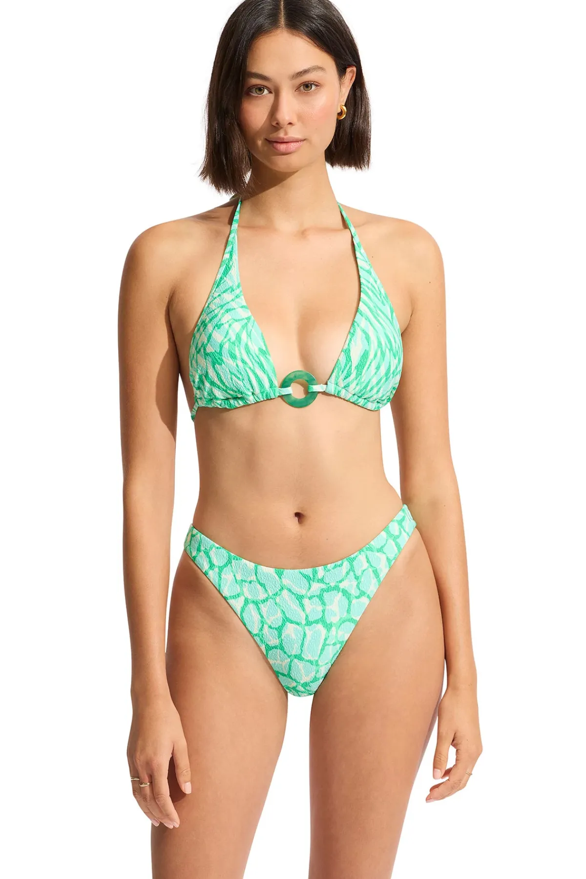 Seafolly Triangle|Halter-Animal Instinct Sliding Halter Bikini Top