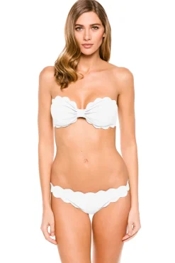 Marysia Bandeau|Bikinis-Antibes Sweetheart Scalloped Bandeau Bikini Top