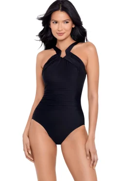 Miraclesuit High Neck|One Pieces-Aphrodite High Neck Notched One Piece Swimsuit