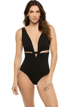 Karla Colletto Plunge|One Pieces-Arlo Plunge One Piece Swimsuit