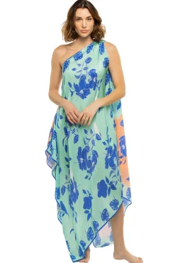 Verandah Sundresses-Asymmetrical Multi-Way Scarf Midi Dress