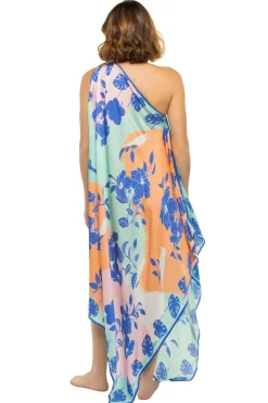 Verandah Sundresses-Asymmetrical Multi-Way Scarf Midi Dress