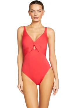 Robin Piccone Plunge|One Pieces-Ava Knot One Piece Swimsuit