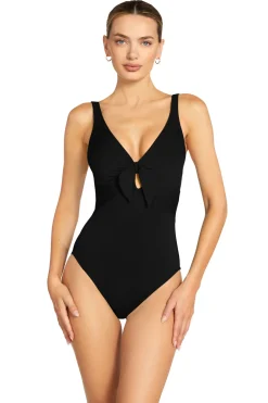 Robin Piccone Plunge|One Pieces-Ava Knot One Piece Swimsuit