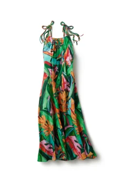 Farm Rio Sundresses-Banana Foliage Midi Dress