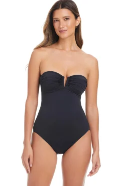 Bleu Rod Beattie Halter|Bandeau-Bandeau Macrame One Piece Swimsuit