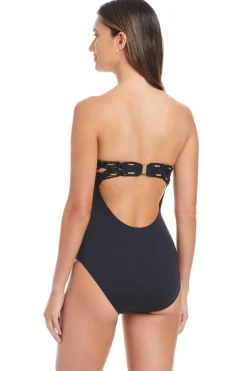 Bleu Rod Beattie Halter|Bandeau-Bandeau Macrame One Piece Swimsuit