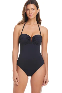 Bleu Rod Beattie Halter|Bandeau-Bandeau Macrame One Piece Swimsuit