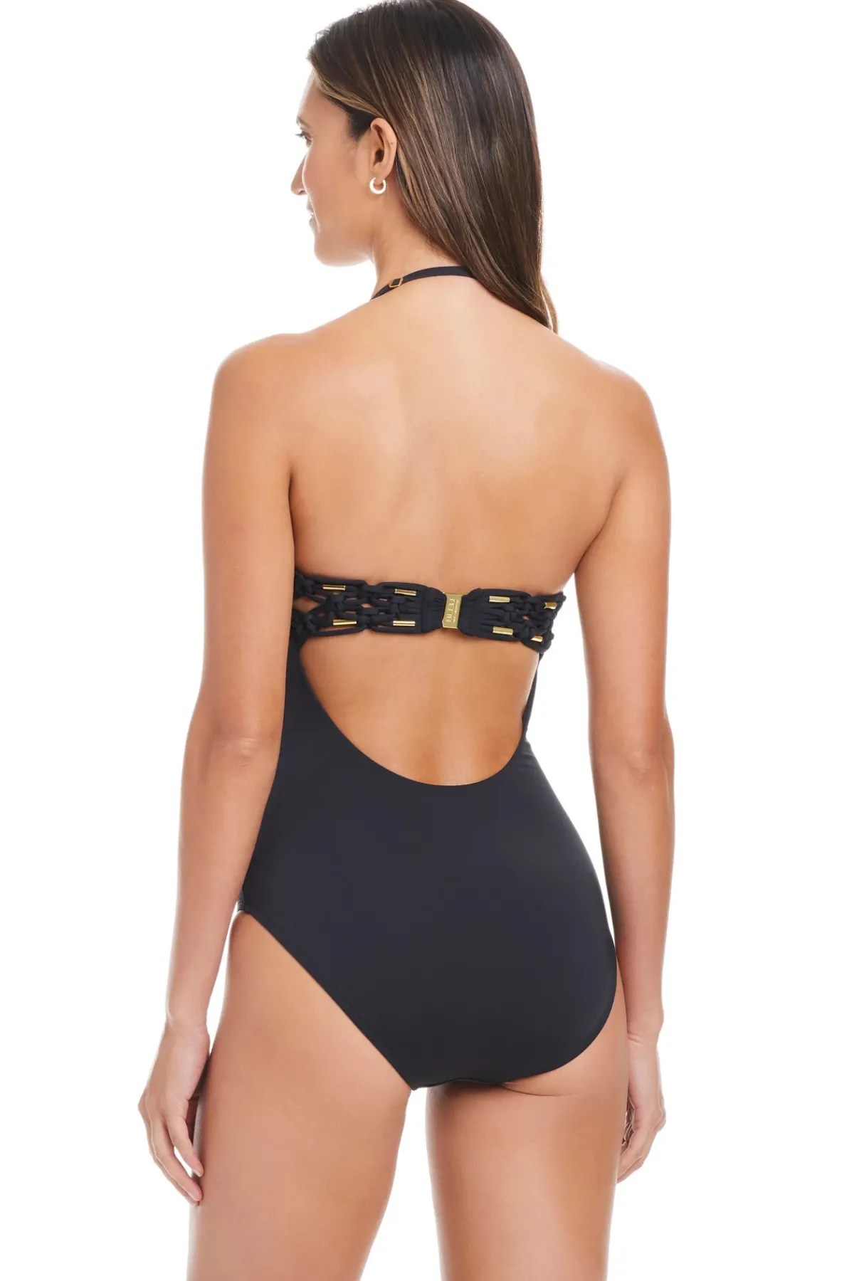 Bleu Rod Beattie Halter|Bandeau-Bandeau Macrame One Piece Swimsuit