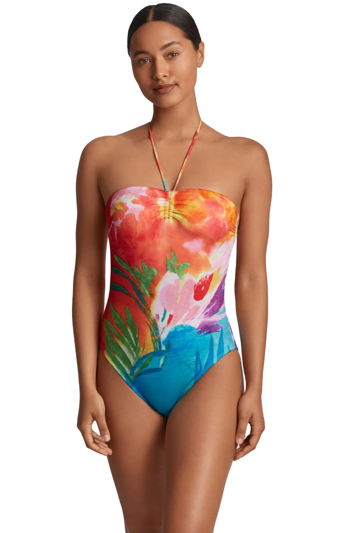 Lauren Ralph Lauren Halter|Bandeau-Bandeau One Piece Swimsuit