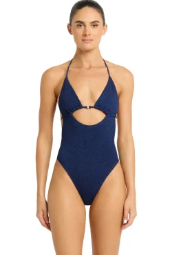 Bond-Eye Monokini / Cut Out|High Leg-Beaded Fowler One Piece Swimsuit