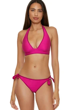 Trina Turk Triangle|Halter-Bloom Reversible Halter Bikini Top