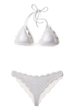 Marysia Triangle|Halter-Broadway Scalloped Triangle Bikini Top
