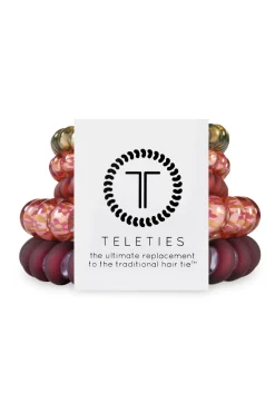 Teleties Hair Accessories-Burgundy Bliss 5-Pack Hair Ties