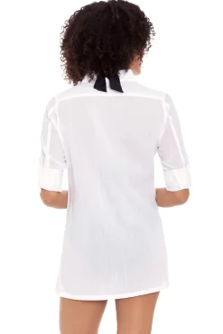 Lauren Ralph Lauren Shirt Dresses-Button Down Camp Shirt Dress