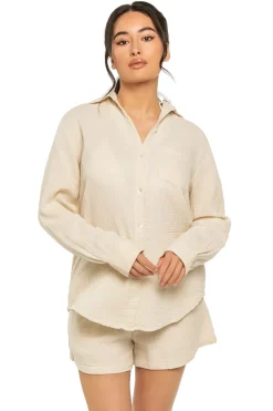 Elan Matching Sets|Shirt Dresses-Button Down Cover Up Shirt Dress
