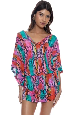 Luli Fama Sundresses-Cabana V-Neck Mini Dress