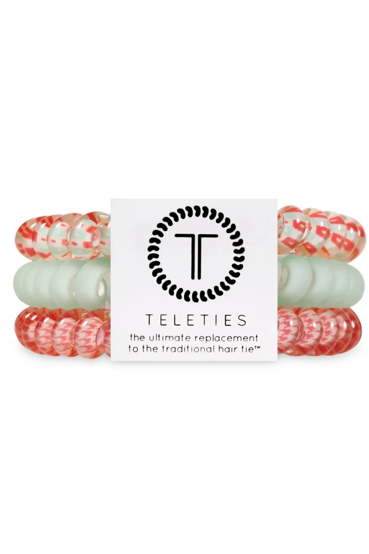 Teleties Hair Accessories-Calming Coral 3-Pack Hair Ties