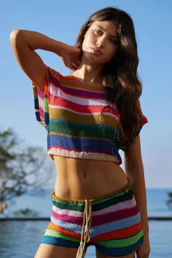 PQ Swim Tops-Renee Crochet Crop Top