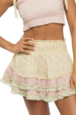 LoveShackFancy Bottoms-Camellia Mini Skirt