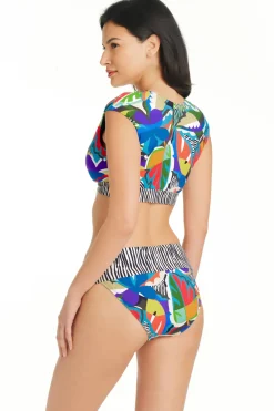 Bleu Rod Beattie Bikinis-Cap Sleeve Crop Bikini Top
