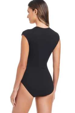 Bleu Rod Beattie Plunge|One Pieces-Cap Sleeve One Piece Swimsuit