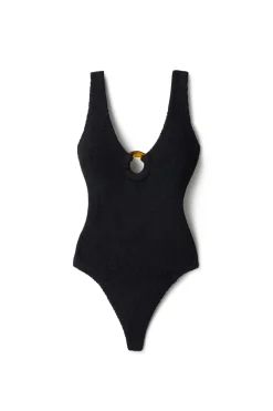 Hunza G High Leg|Plunge-Celine One Piece Swimsuit