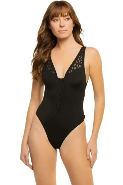 Shan Plunge|One Pieces-Charlie Rose V-Neck One Piece Swimsuit