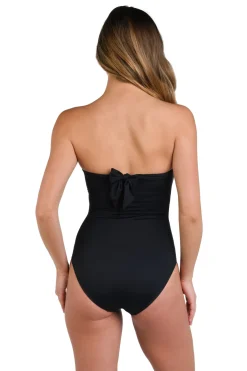 La Blanca Monokini / Cut Out|Bandeau-Convertible Draped Bandeau One Piece Swimsuit
