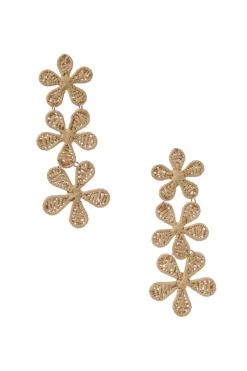 Cara Couture Jewelry-Crochet Flower Drop Earrings