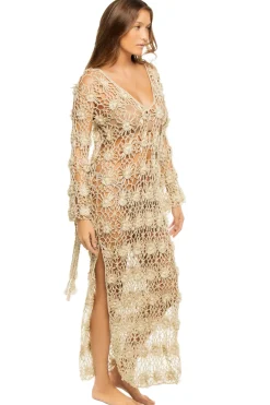 My Beachy Side Sundresses-Crochet Maxi Dress