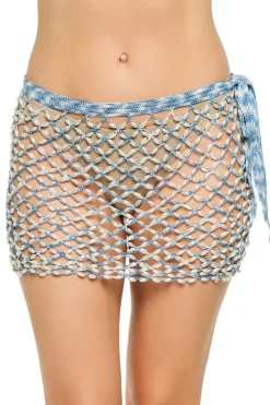 My Beachy Side Bottoms-Crochet Pearl Beaded Mini Cover Skirt