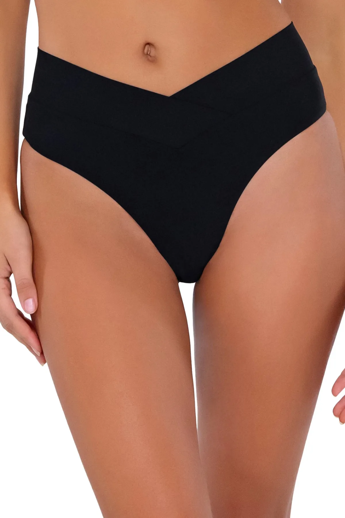 Swim Systems High Waist|Bikinis-Delfina V Front High Waist Bikini Bottom