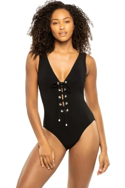 Karla Colletto Plunge|Tank-Demi V-Neck One Piece Swimsuit