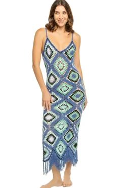 Elan Sundresses-Diamond Crochet Midi Dress