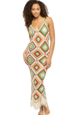 Elan Sundresses-Diamond Crochet Midi Dress