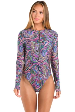 Sunshine 79 One Pieces-Disco Dream Long Sleeve One Piece Swimsuit