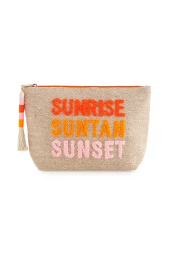 Shiraleah Bikini Bags|Bags-Embroidered Canvas Pouch
