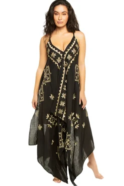Greek Archaic Kori Sundresses-Embroidered Metallic Maxi Dress