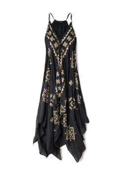 Greek Archaic Kori Sundresses-Embroidered Metallic Maxi Dress