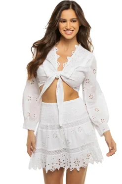 Temptation Positano Matching Sets|Tops-Estensi Embroidered Crop Top
