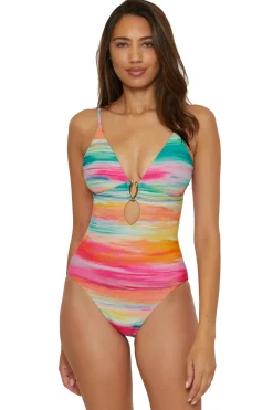 Becca by Rebecca Virtue Monokini / Cut Out|Plunge-Evelynn One Piece Swimsuit