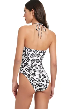 Red Carter High Leg|Halter-Eye Catcher One Piece Swimsuit