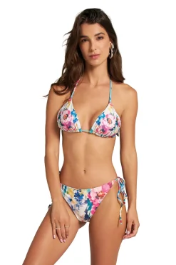Cosita Linda Triangle|Halter-Floral Reversible Triangle Bikini Top