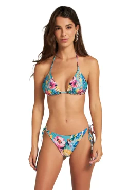 Cosita Linda Triangle|Halter-Floral Reversible Triangle Bikini Top