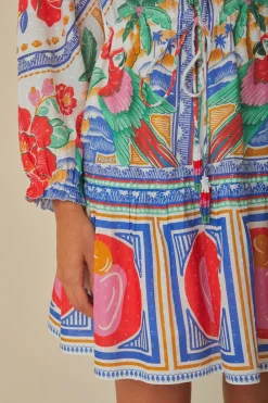 Farm Rio Sundresses-Flowers Beach Mini Dress
