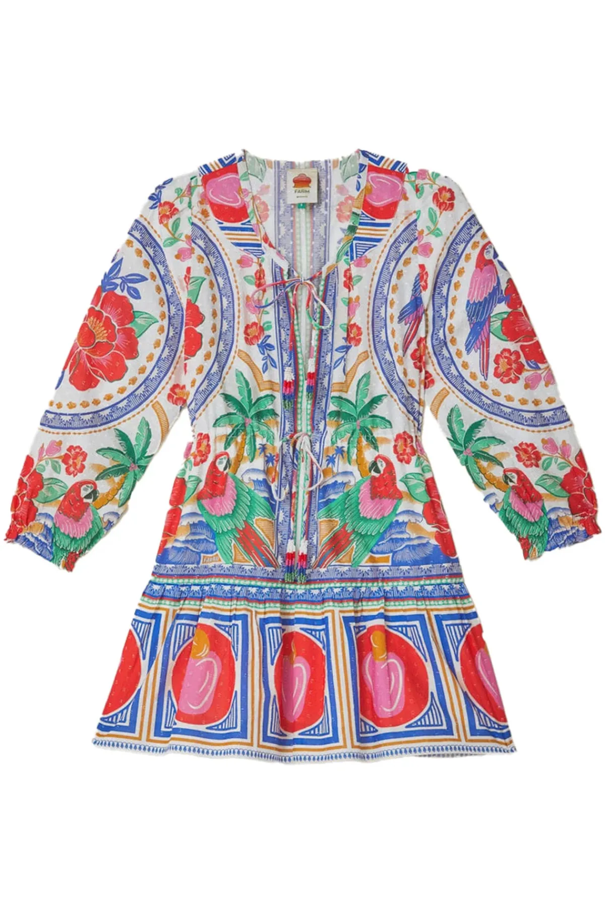 Farm Rio Sundresses-Flowers Beach Mini Dress