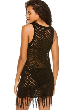Allison New York Tunics-Fringe Crochet Tunic